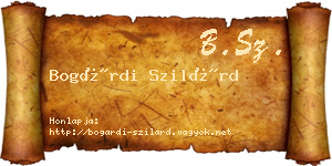 Bogárdi Szilárd névjegykártya