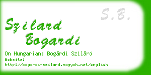 szilard bogardi business card
