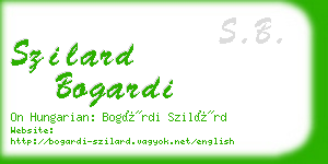 szilard bogardi business card